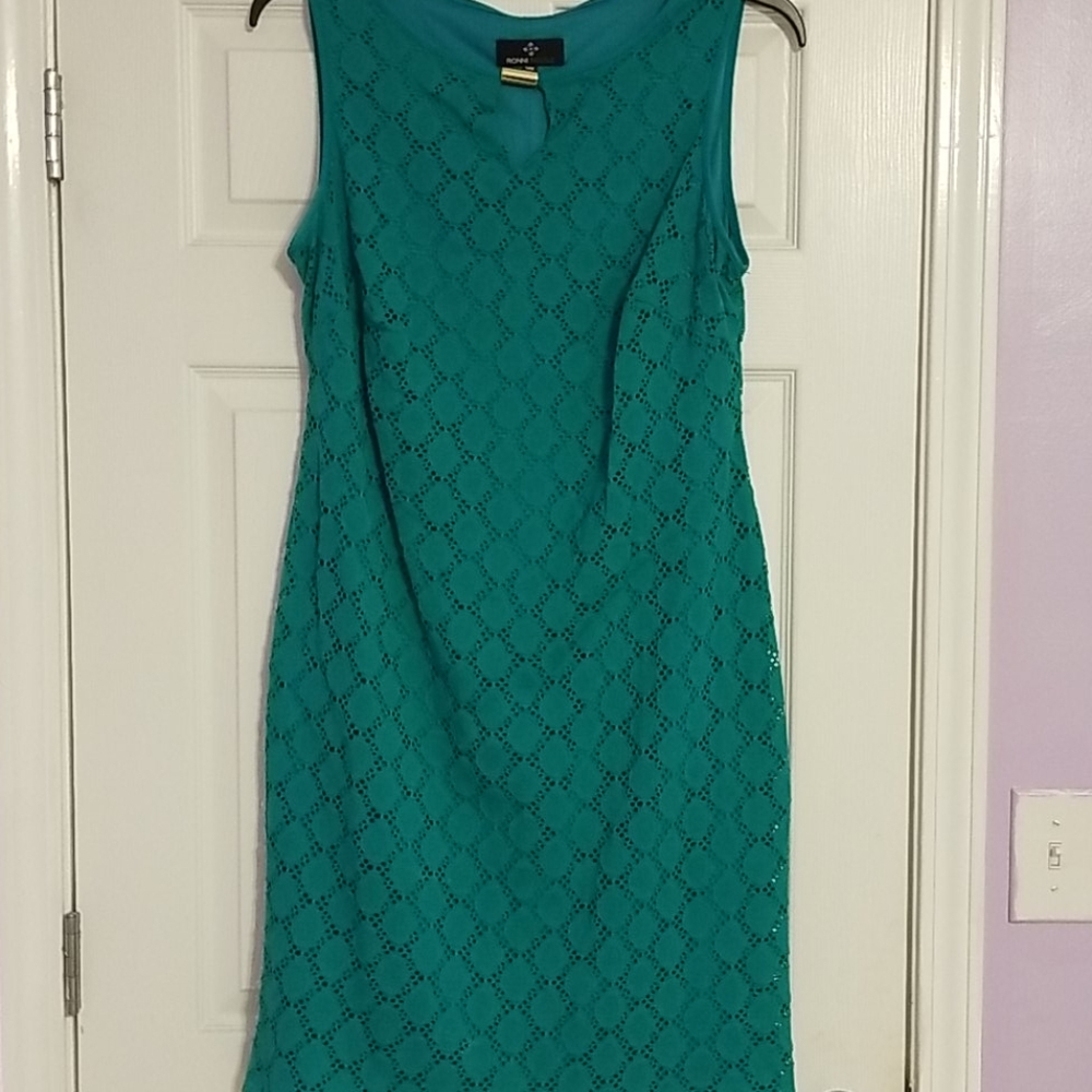 Green Eyelet Midi Dress